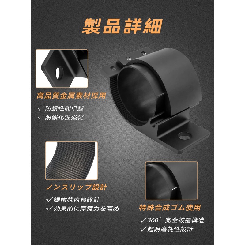Northyun Clip-in Bracket, 2-Inch, Black, Clamp, Fixing Bracket, Work Light,