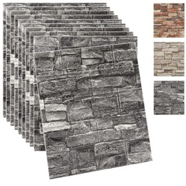 Yutianli 20PSC 3D Wall Panels Peel and Stick Faux Brick Wall Panels Self-Adhesive 3D Brick Wallpaper Foam Stone Wall Panel