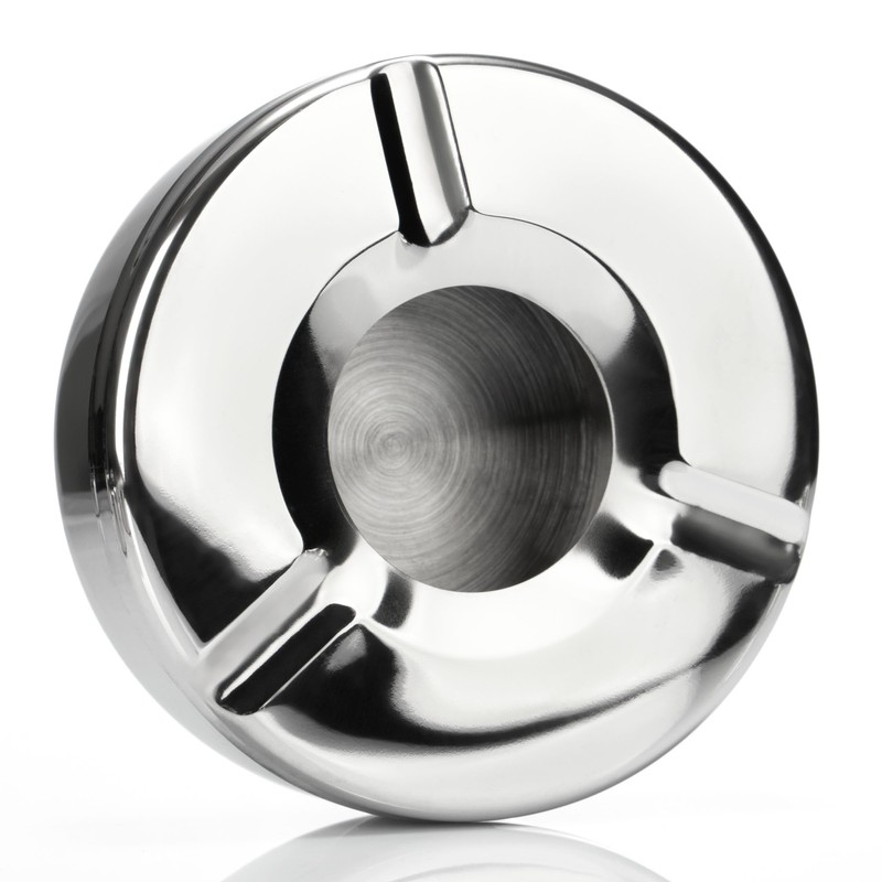 com-four® 3x Ashtray made of stainless steel - Wind ashtray