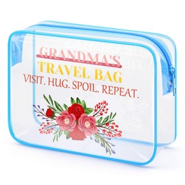 Grandma Birthday Gifts From Grandchildren Clear Makeup Bag Grandma Gift Appreciation Present PVC Cosmetic Bag Mothers Day Thanksgiving Day Present For Grandmother Nana Mimi Travel Toiletry Pouch