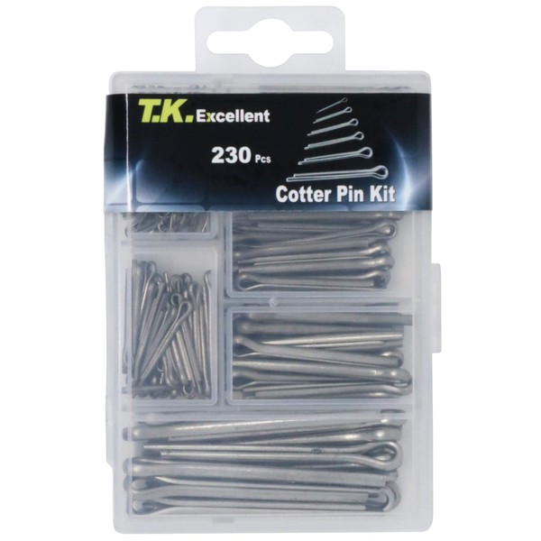 T.K.Excellent 304 Stainless Steel Cotter Pin Assortment Set Value Kit,230