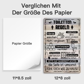 Putuo Decor Tin Sign - Toilet Rules - Humorous Bathroom and Toilet Decoration