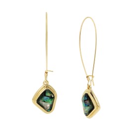 Robert Lee Morris Soho Womens Abalone Molten Dangle Earrings