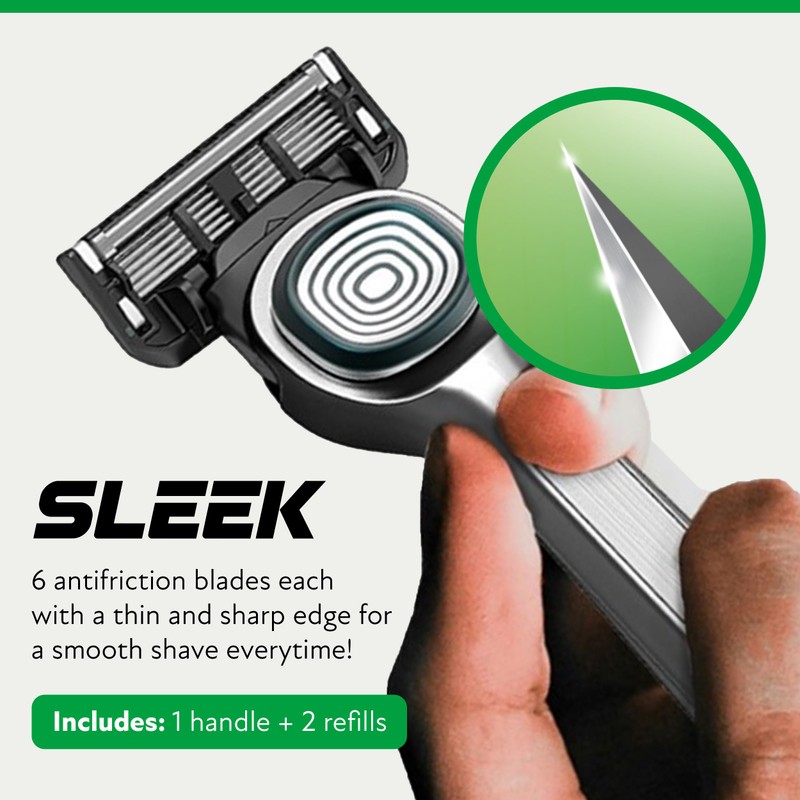 DORCO SLEEK Six Blade Razor System with Multi-Flex Technology, Precision