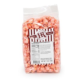 Bubble Gum Popcorn | 7 oz | Made in Small Batches | Party Popcorn | Bubble Gum Flavored Popcorn | Pink Popcorn | Popped Popcorn | Ready to Eat | HR Poppin' Snacks