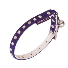 Diamante Velvet Adjustable Cat Safety Collar With Bell Made By Posh Petz® - Royal Blue