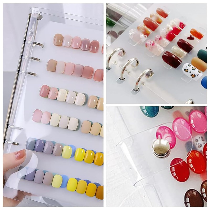 EHERDM Transparent Press On Nail Organizer Book Press On Nails