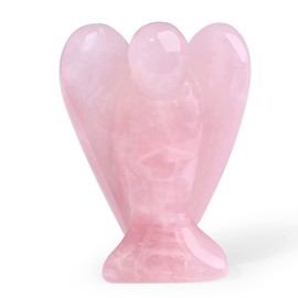 XIANNVXI Rose Quartz Crystal Angel Figurine Decor,Pink Ornament for Living Room,Pink Gifts for Women,Reiki 1.5" Guardian Angels Ornament for Desk Decor Pink Room Decor