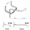 ZHjuju Pegboard Hooks,50PCS 10 cm & 5 cm Length Metal