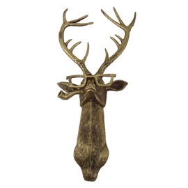 Home Decor Waterproof Bronzed Resin Animal Hanging Sculpture Sunscreen Animal Head Wall Hanging Ornaments