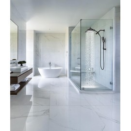 Rain Shower Head with Handheld Spray Combo Set, Adjustable 12" Rainfall Dual Shower Head, Double&Tandem Shower Head, Waterfall Showerhead Bathroom -Matte Black