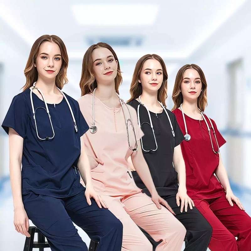 HERMOHERMO Scrub, Pijama Quirurgica Conjunto Medico Jogger Y Filipina