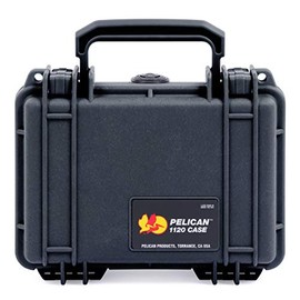 Pelican Protector 1120 Case by ColorCase - Black - Small Size Waterproof Case with Pick & Pluck Foam & Convoluted Lid Foam - Black Latches