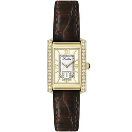 Fashion Ladies Dress Watch Elegant Diamond Rectangular Dial Watches for Women Brown Leather Band Analog Waterproof Quartz Wristwatch
