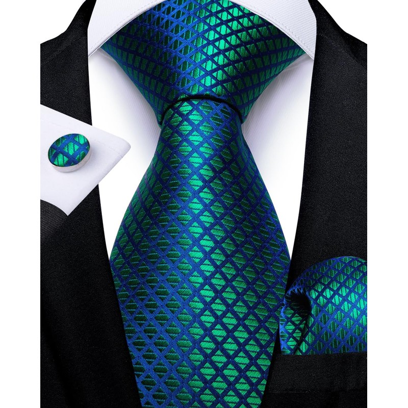 DiBanGu Mens Adjustable Zipper Ties, Woven Paisley Striped Plaid Necktie