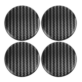 X AUTOHAUX 60mm Carbon Fiber Style Wheel Center Hub Cap Emblem Stickers Clear Resin 4pcs