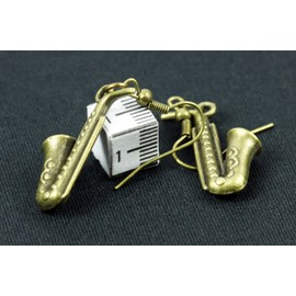 Miniblings Saxophone Earrings Saxophone Sax Instrument Jazz Bronze