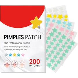 200PCS Parches para Acne,Pimple Patch, Parches para Espinillas, Almohadillas Hidrocoloides para Espinillas, (200PCS)
