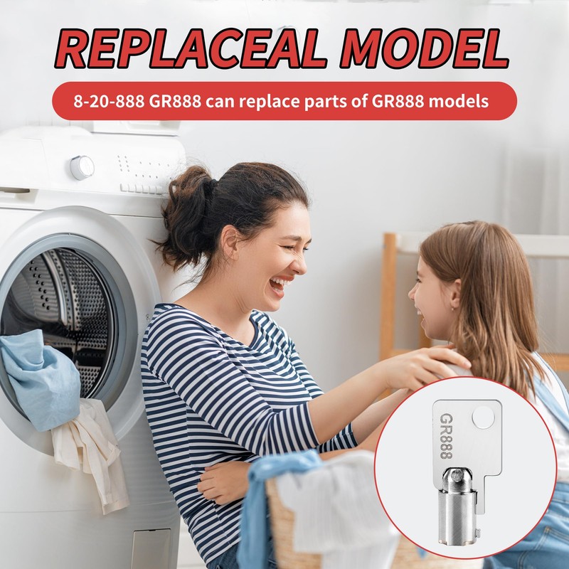 2Pack Coin Laundry Machine Key,GR888,Laundry Key, Replacement for Greenwald Industries,Washing