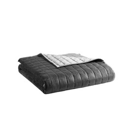 YnM Weighted Blanket, Cooling Bamboo & Cozy Velvet, Smallest Compartments with Glass Beads, Ideal for One Person of 160lbs on Queen or King Bed (60x80 Inches, 17 Pounds, Light Grey)