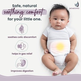MEMEENO Baby Belly Band for Gas and Colic Baby Relief - Belly Band for Baby Heating Pad for Colic, Baby Gas Relief, Gas Relief for Infants, Baby Heated Tummy Wrap, Colic Relief for Newborns, Pearl