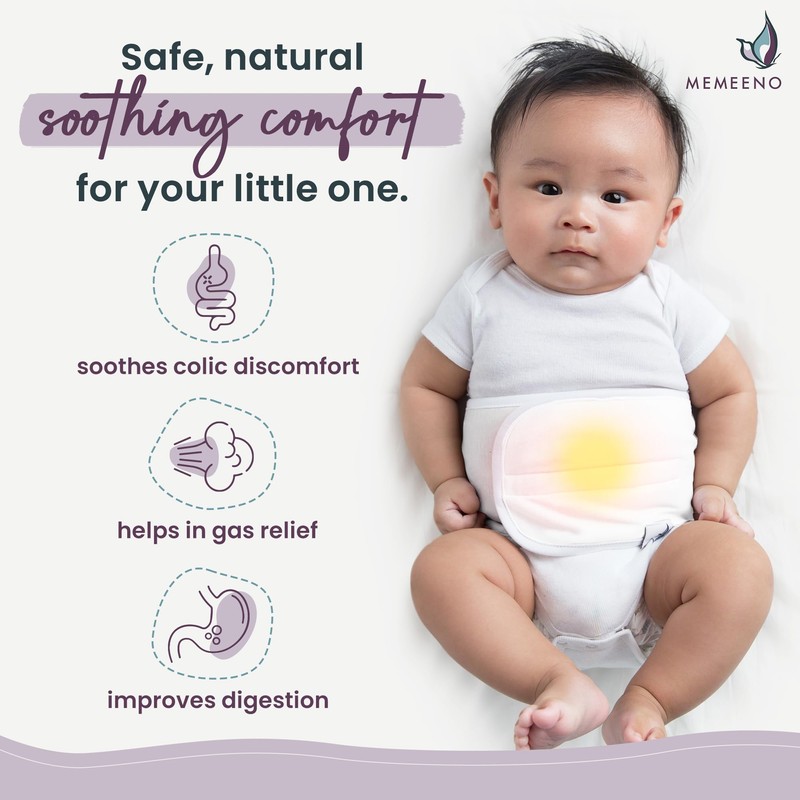 MEMEENO Baby Belly Band for Gas and Colic Baby Relief