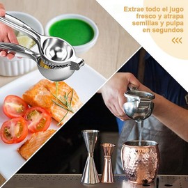 U Chef Exprimidor de Limón, Extractor para Limón, Exprimidor Cítricos, Exprimidor Manual, Prensa de Mano de Limón de Metal, Herramienta de Barra Exprimidora de Lima, Prensa Manual de Cítricos