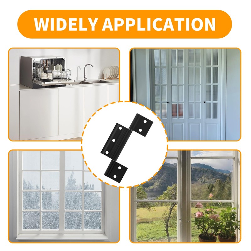 Aocies Screen Door Hinges, Aluminum Matte Black Storm Door Hinge