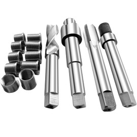 BZBMGMO M14*1.5 Two Sizes Thread Repair Kit (Including 5pcs 12.7mm Stainless Steel Inserts, 5pcs 17.7mm Stainless Steel Inserts)