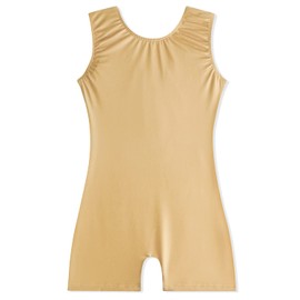 EQSJIU - Maillot de gimnasia para niñas y niñas, con mangas brillantes, para bebés y adolescentes de 1 a 10 años, Desnudo/, 6-7 Años