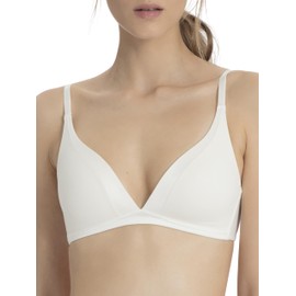 Calida Women's Cate Triangle Wireless Bra, 03158, Alabaster Creme, 38B