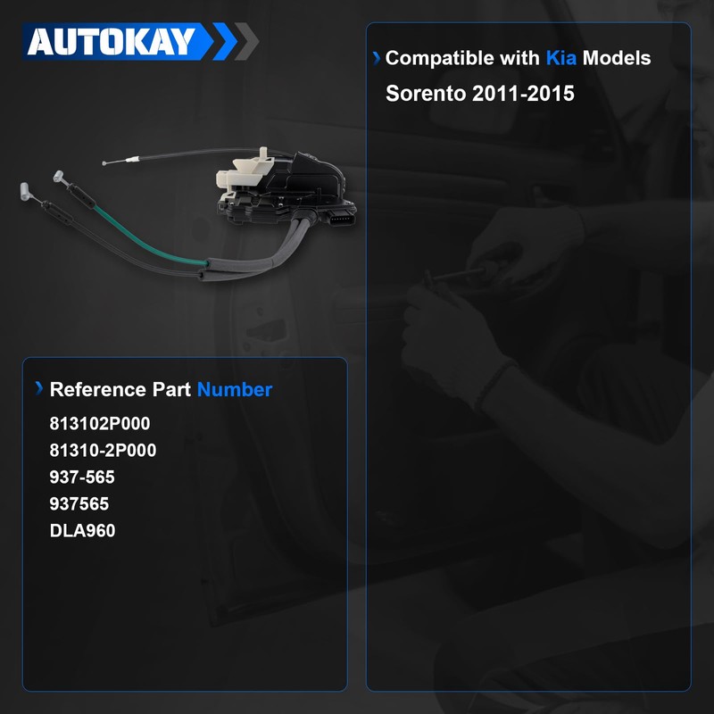 AUTOKAY 813102P000 Front Left Driver Side Door Lock Latch Actuator