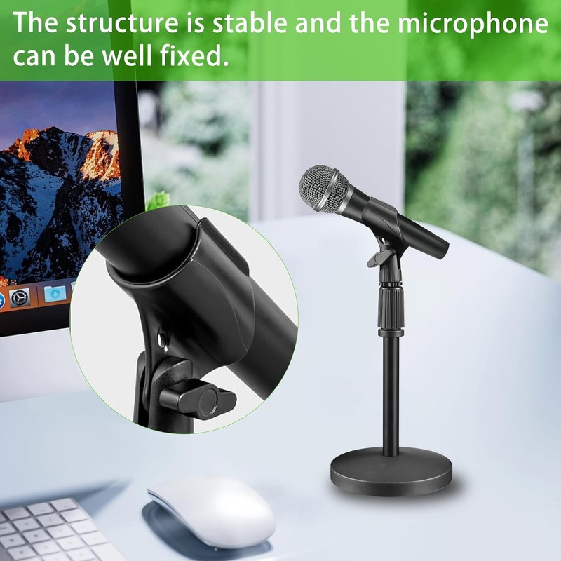 3 Pack Universal Microphone Holder, Adjustable Microphone Clip Flexible Mic