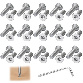 M5 x 20mm Countersunk Screws Stainless Steel A2 V2A - Pack of 30 Torx Screws with T25 Key, Corrosion Resistant, High Strength, Perfect for Industry & DIY