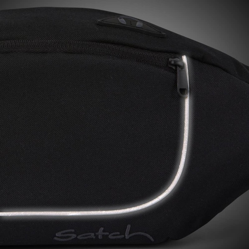 Satch Cross Bum Bag for Leisure, 2 Compartments, All Black