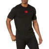 HUGO Mens Ribbed Crew Neck Regular Fit Center Logo T-Shirt,