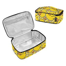 Small Insulated Lunch box Portable Soft Bag Mini Cooler Thermal Meal Tote Kit with Handle for Work & School, Cute Yellow Duck