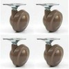 Merriway BH06973 (4 Pcs) Brown Shepherd Type Ball Castors No.