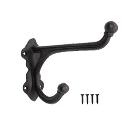 Fuxxer® Rustic Iron Hooks, Coat Hooks, Wall Hooks, 21 x 13 cm, Black