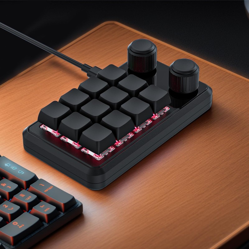 Mini Macro Programmable Keypad, One Handed Custom Programmable Gaming Keyboards