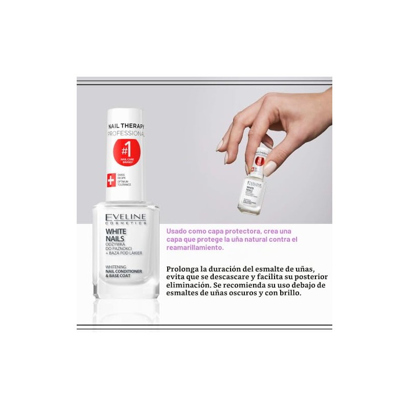 Eveline Cosmetics Esmalte Blanqueador de Unas, 12 ml