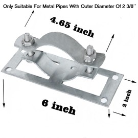 2-3/8" Fence Bracket SupConn (12Pcs), Steel to Wood Fence Brackets,Fence Brackets for Metal Posts,Metal Fence Post Brackets - Fence Post Repair (Include Screws)