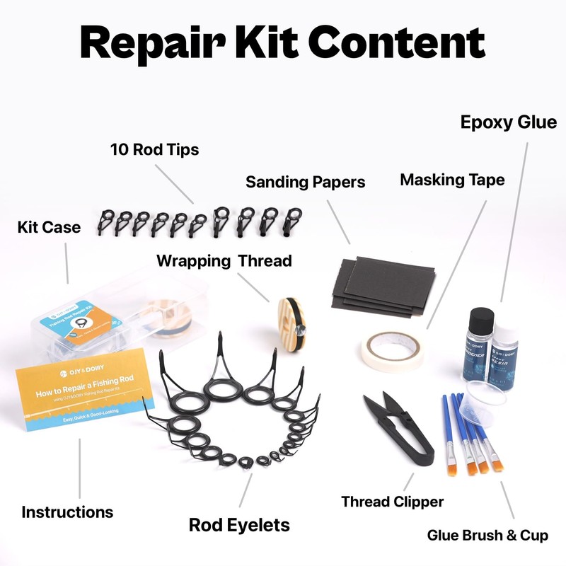 Kit de reparación de ojales para caña de pescar de