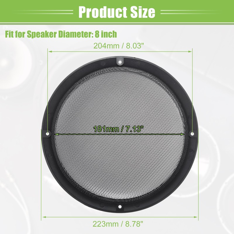 Motoforti 8 Inch Car Speaker Mesh Cover Round with Screws