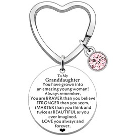 SDOFY Granddaughter Birthday Gifts Granddaughter 18th Birthday Gifts for Girls from Grandma Inspirational Keyring Christmas Gifts for Granddaughter