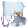 Parliky Adjustable Cat Bathing Bag Breathable Mesh Cat Grooming Bag