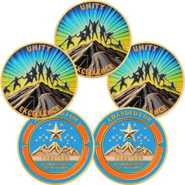 BHealthLife 5 Pcs Team Appreciation Coins Set Mountaineering Motivational Team Coin Employee Appreciation Gifts Bulk Team Appreciation Gifts for Employees Coworkers Staff