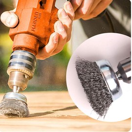 Edward Tools Wire Brush for Drill Set - Pro 5 Piece Brush Cup Set with Wire End Brush, Circular Grinding Wire Brush and Cup Brush - Remove Rust, Paint, Dust, Stripping - 1/4” Arbor