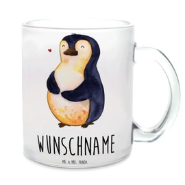 Mr. & Mrs. Panda Personalisierte Teetasse Pinguin Diät - Personalisierte Geschenke, Motivation, Körperliebe, Personalisierter Teebecher, Teeglas mit