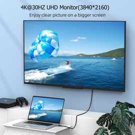 UKYEE 4K Displayport to HDMI Cable 5ft,Display Port to HDMI Cord 5 feet Converter for PCs to HDTV, Monitor, Projector- Grey